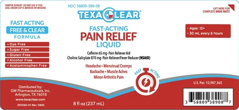 TEXACLEAR PAIN RELIEVER 포장