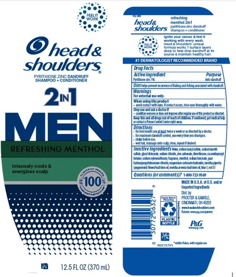 Head and Shoulders Men Advanced Series Refreshing 2in1 Menthol packaging