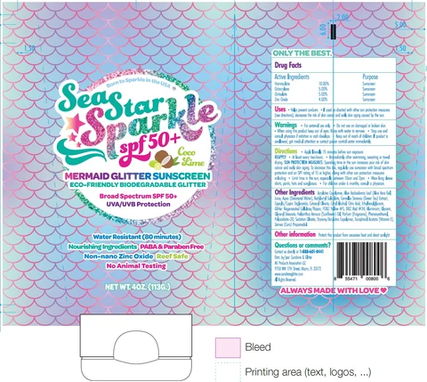 SEA STAR SPARKLE SPF 50 Glitter Sunscreen Coco Lime 포장