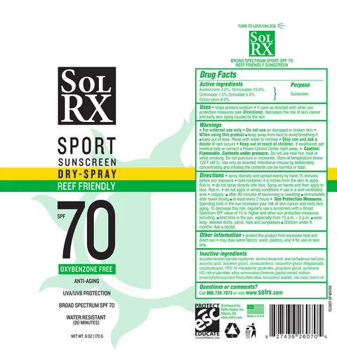 SolRX Sport SPF 70 C-spray 포장