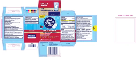 ALKA SELTZER COLD Cold Flu and Congestion Fast Dissolve 포장