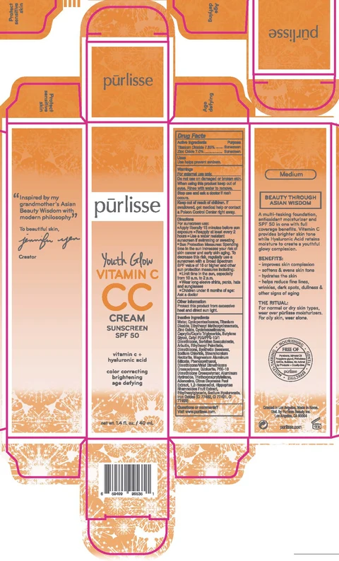 Youth Glow Vitamin C CC Cream Sunscreen SPF 50 - Medium 포장