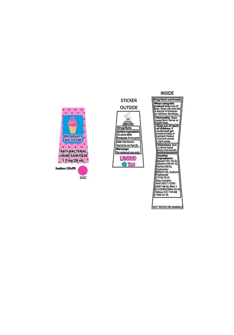 Strawberry Ice cream Anti-Bacterial Hand Sanitizer packaging