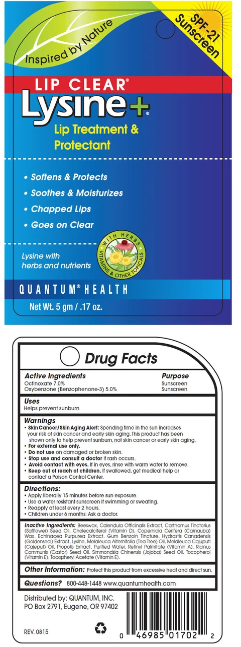 Lip Clear Lysine Plus Coldstick packaging