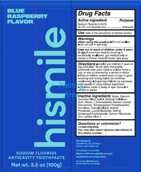 Blue Raspberry Flavor Sodium Fluoride Anticavity Toothpast 포장