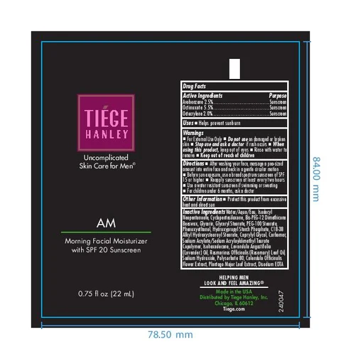 Tiege Hanley AM Morning Facial Moisturizer with SPF 20 packaging