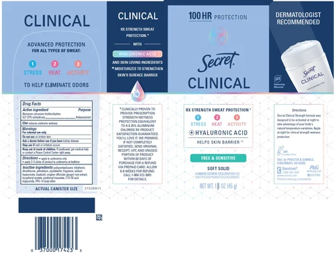 Secret Clinical Free and Sensitive Soft 포장