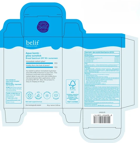 belif Aqua bomb - glow sunstick SPF50 포장