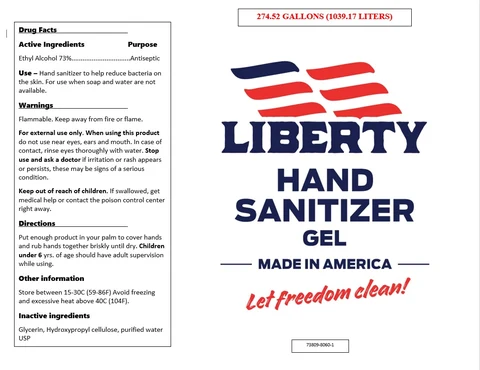 Liberty Hand Sanitizer Gel packaging