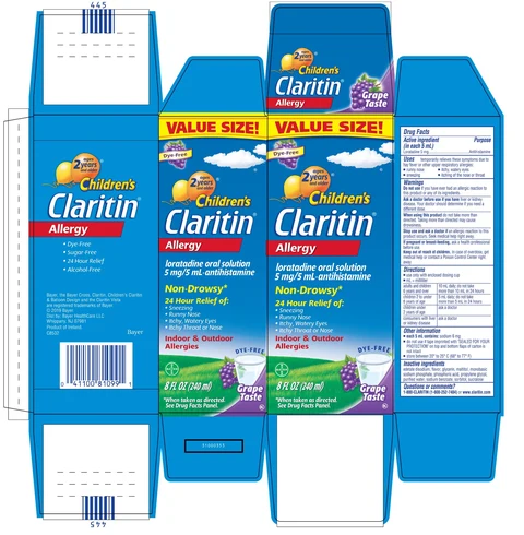 Children ClaritinAllergy 포장