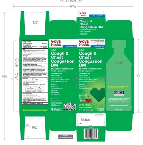 CVS ADULT COUGH PLUS CHEST CONGESTION DM packaging