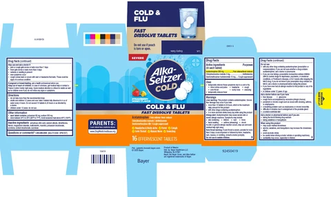 ALKA SELTZER COLD Cold Flu Severe Fast Dissolve 포장
