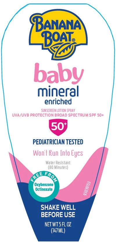 Banana Boat Baby Mineral Enriched Sunscreen UVA/UVB Protection Broad Spectrum SPF 50PLUS 포장