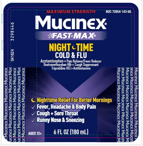 MUCINEX FAST-MAX NIGHTTIME COLD AND FLU packaging