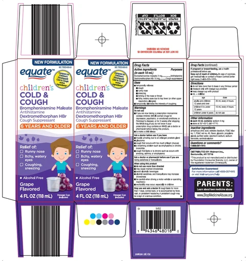 equate childrens cold cough packaging