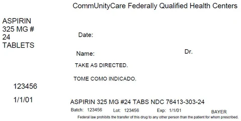 Aspirin 포장
