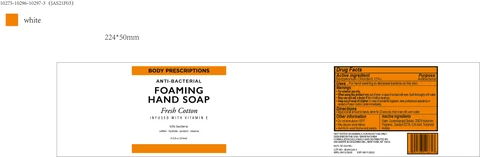 BODY PRESCRIPTIONS Fresh Cotton infused with Vitamin E ANTIBACTERIAL FOAMING HAND 포장