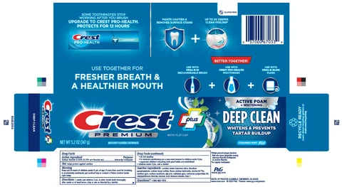 Crest Plus PremiumActive Foam Whitening Deep Clean 포장
