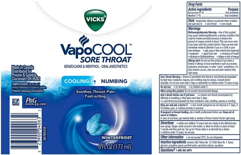 Vicks VapoCoolSore Throat 포장
