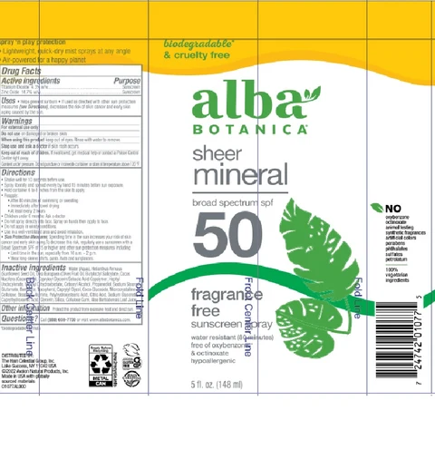 Alba Botanica Sheer Mineral SPF 50 포장