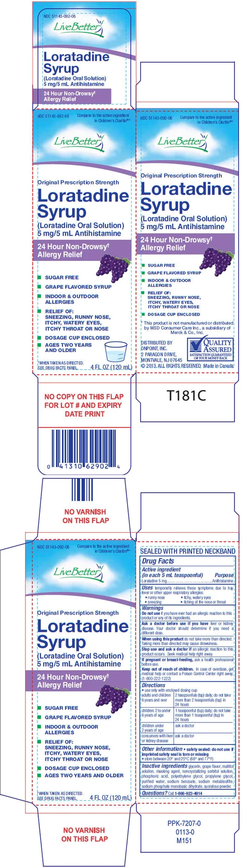 Live Better Loratadine packaging