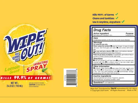 WIPE OUT Lemon Scent ANTIBACTERIAL packaging
