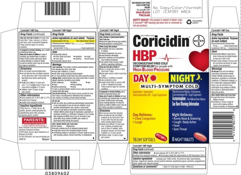 Coricidin HBPDay and Night 포장