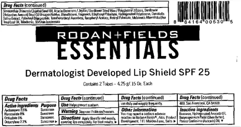 Rodan And Fields Essentials Lip Shield SPF 25 packaging