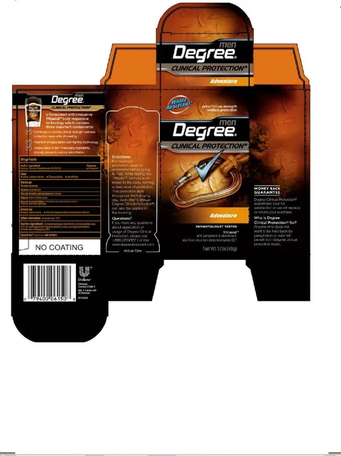 Degree Men Clinical Adventure 1.7 oz outer carton package