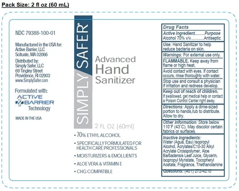 SIMPLY SAFER ADVANCED HAND SANITIZER 포장