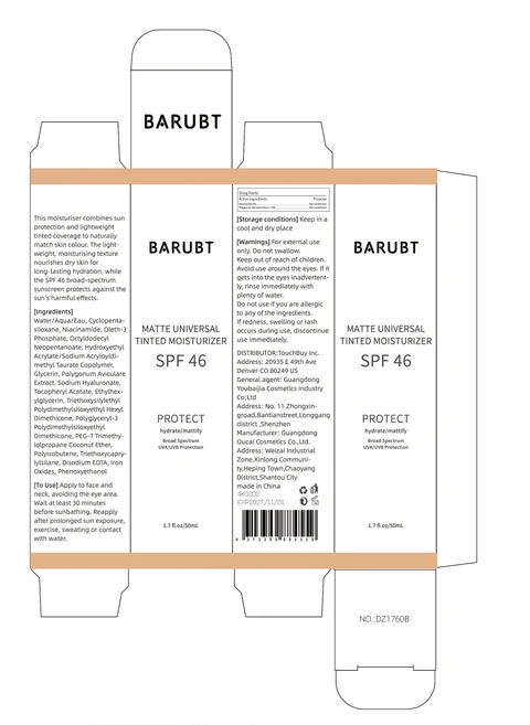 BARUBT MATTE UNIVERSAL TINTED MOISTURIZER 포장