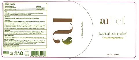 AuliefTopical Pain Reliever 포장