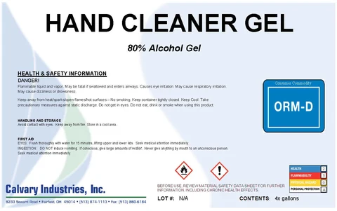 Hand Cleaner Gel packaging