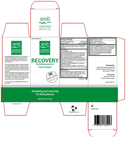 Sno Swedish Arctic Gel Recovery 포장