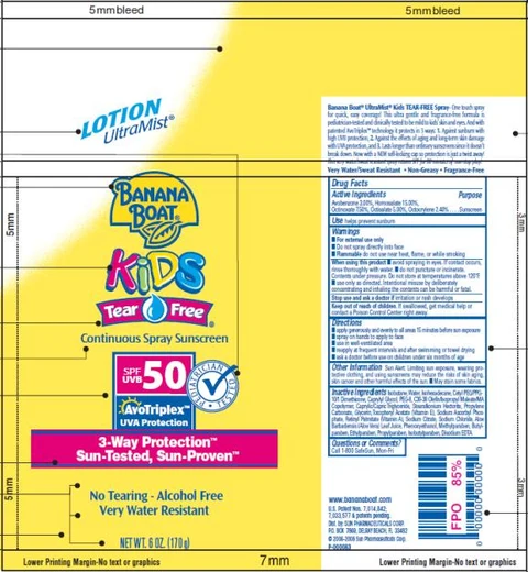 Banana Boat Kids Tear Free Continuous SPF 50 포장