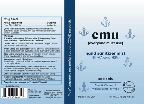 Hand Sanitizer Mist Sea Salt packaging