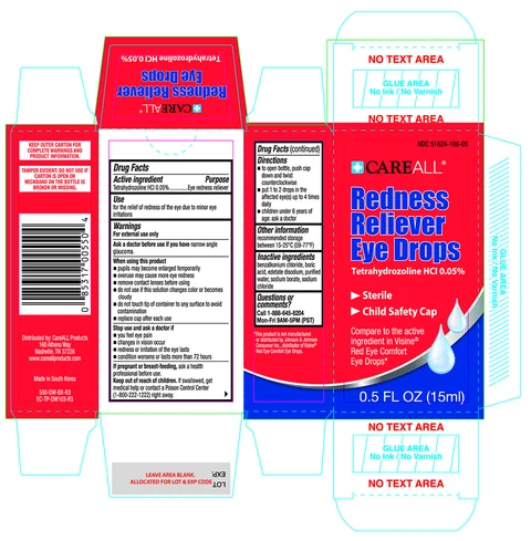 CAREALL Redness Reliever Eye Drops packaging