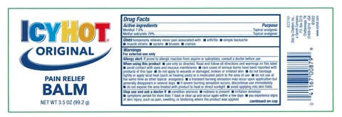 ICY HOT® ORIGINAL PAIN RELIEF BALM NET WT 3.5 OZ (99.2 g)