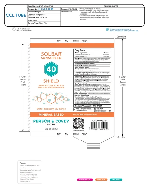SOLBAR SUNSCREEN 40 SHIELD 포장