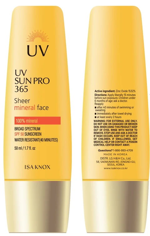 ISA KNOX UV SUN PRO 365 Sheer Mineral Face packaging