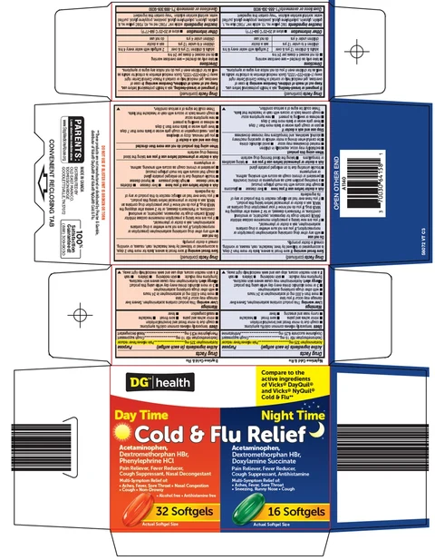 dg health cold and flu relief packaging