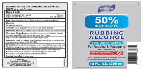 maxim 50% ISOPROPYL RUBBING ALCOHOL 포장