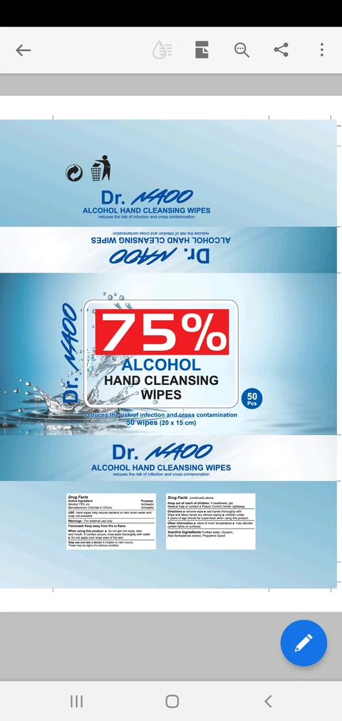 Alcohol Hand Wipes 포장