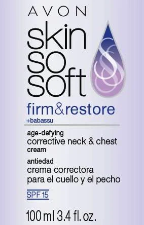 Skin So Soft Firm and RestoreAge Defying Corrective Neck and Chest packaging