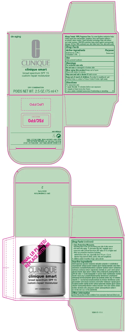 CLINIQUE SMART BROAD SPECTRUM SPF 15 CUSTOM-REPAIR MOISTURIZER DRY COMBINATION packaging