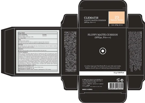 CLEMATIS Fluffy Matte Cushion 23 Natural Beige packaging