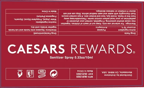 Caesars Rewards Sanitizer 포장