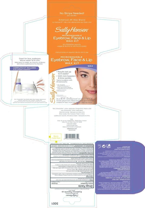 Sally Hansen Microwavable Eybrow, Face and Lip Wax Kit 포장