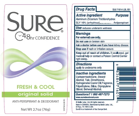 Sure Original Solid Fresh and Cool 포장