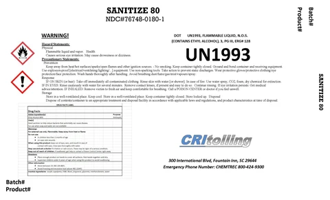 Sanitize NT-75 / Sanitize 80 / Sanitize NT-80 / Sanitize 75 포장